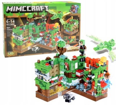 Minecraft Atak na WIOSKĘ SMOK LED 501+2KLOCKI LEGO