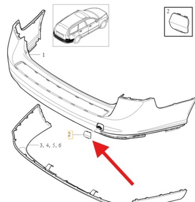 Заглушка фаркоп бампера задня volvo v50 2008- оригінальний номер 39886117 фото №1