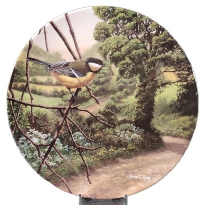 ROYAL DOULTON talerz dekoracyjny sikorka ptaszek Bradex