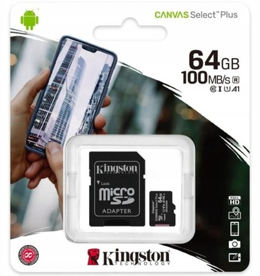 Karta pamięci Kingston Canvas Select Plus 64GB