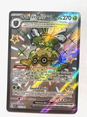 Pokemon Paldean Fates Shiny Ultra Rare 212/091 Forretress ex