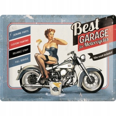 PLACA SZYLD BEST GARAGE MOTOR METAL PLACA 30X40  