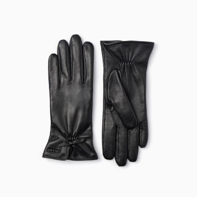 Rękawiczki damskie skórzane PUCCINI D2086 Czarne