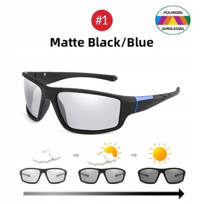 Męskie fotochromowe okulary przeciwsłoneczne Czarne gogle sportowe