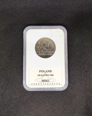 Moneta 100 zł - 1990 - Grading - MS61