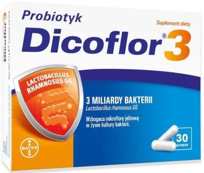 DICOFLOR 3 30 kapsułek 3 MILIARDY BAKTERII