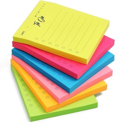 6x Kolorowe notesy samoprzylepne z zadaniami