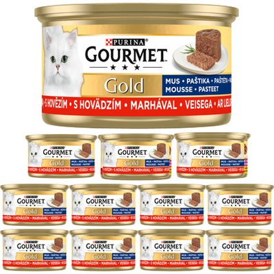 Gourmet Gold Karma dla kotów mus z wołowiną 12x85g