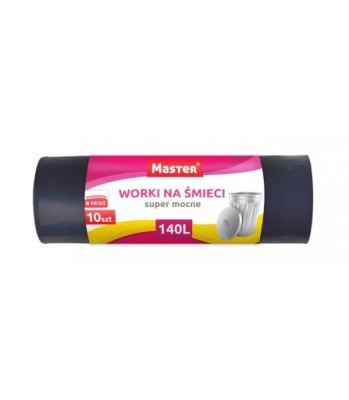 WORKI NA ŚMIECI czarne MOCNE! MASTER 140l 10 szt.