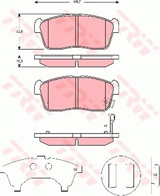 КОЛОДКИ ГАЛЬМІВНІ SUZUKI IGNIS 1.3-1.5 10 TRW GDB3276