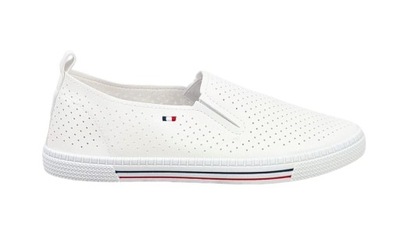 Trampki tenisówki Ażurowe _ SLIP on _ białe r. 39