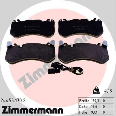 ZIMMERMANN 24455.170.2 JUEGO ZAPATAS HAMULCOWYCH,  