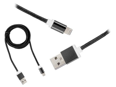 PS Kabel przewód USB - iPhone 5p, 1 m, czarny.