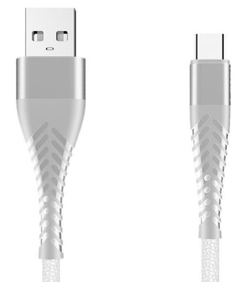 Kabel USB Typ-C z oplotem Spider 1 m, biały