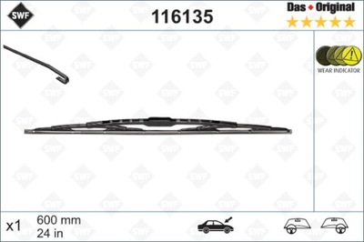 LIMPIAPARABRISAS 600MM D SWF MERCEDES C CLK E  