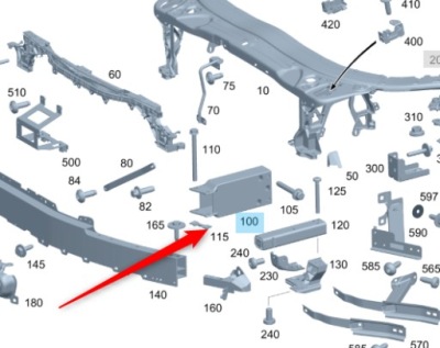 Зона деформации абсорбер w205 c klasa mercedes фото №1