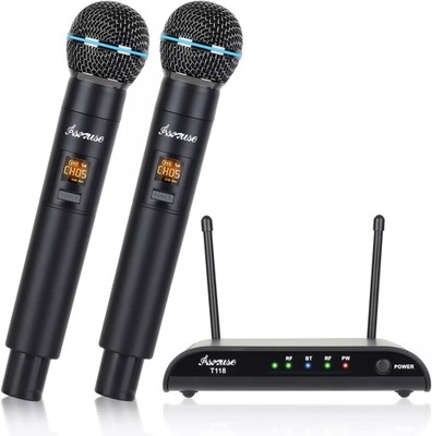 ASMUSE T118 - Zestaw Karaoke 2 mikrofony