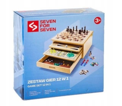 Drewniany zestaw gier 12 w 1 Seven szachy