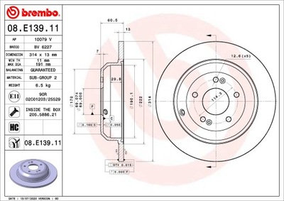 DISC BRAKE REAR GENESIS G70 09/17-  