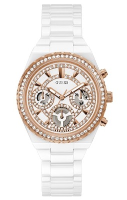 Zegarek damski wodoodporny srebrny GUESS Swarovski