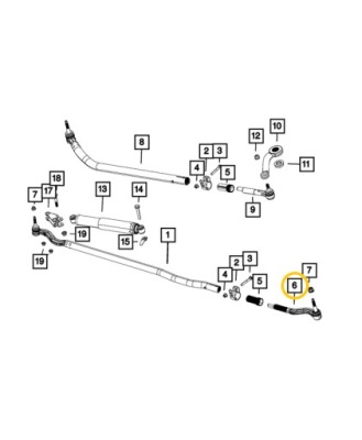 Наконечник тяга jeep wrangler jl gladiator 2018- lh фото №1