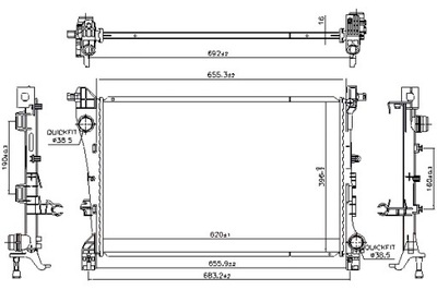 NISSENS RADUADOR DEL MOTOR DE AGUA FIAT 500L 0.9-1.6D 09.12-  