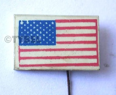 Odznaka flaga USA z odpustu okres PRL RZADKOŚĆ!!!