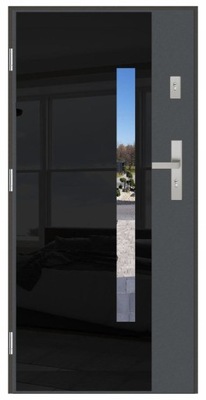 Drzwi wejściowe 72mm SI-CP GLASS XL PREMIUM lustro weneckie ANTRACYT 90 L