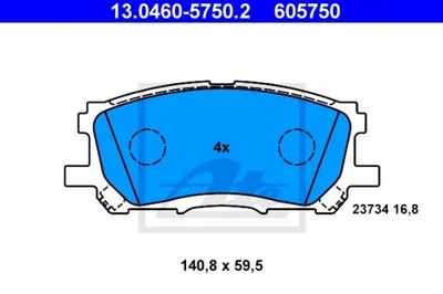 13.0460-5750.2 ZAPATAS HAM.PRZOD LEXUS RX300 03-06  