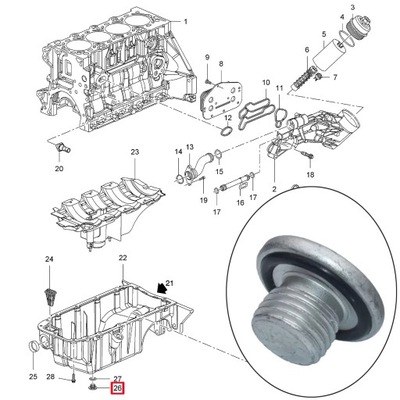 ENGINE OIL DRAIN SUMP PLUG BOLT SCREW PARA OPEL VAUXHALL INSIGNIA MER~19315  