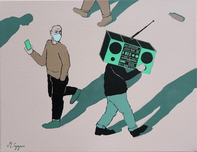 'Boombox', Michał Cygan / akryl na płótnie