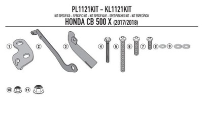 KAPPA ADAPTADOR DO ZAMONTOWANIA STELAZA BOCZNEGO KL1121, KLX1121 HONDA CB 500  