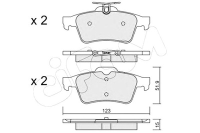 ZAPATAS DE FRENADO FORD FOCUS 3 10- PARTE TRASERA CIFAM  