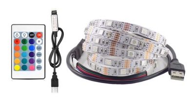 CINTA DIODO LUMINOSO LED RGB USB CONTROL REMOTO 3M RETROILUMINACIÓN TV 5V  