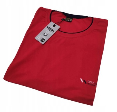 8XL Big Men Duża Koszulka 100% Bawełny Czerwona