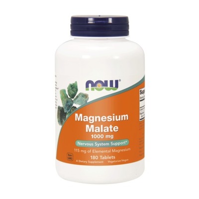 NOW FOODS Magnesium Malate - Jabłczan Magnezu 1000 mg (180 tabl.)