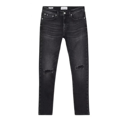 -35% CALVIN KLEIN JEANS JEANSY MĘSKIE SKINNY CZARNE 34/34