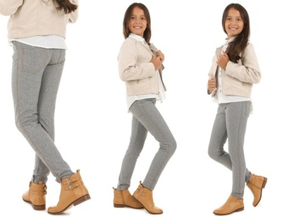 OCIEPLANE legginsy jeansowe - melanż 134 KROPEK
