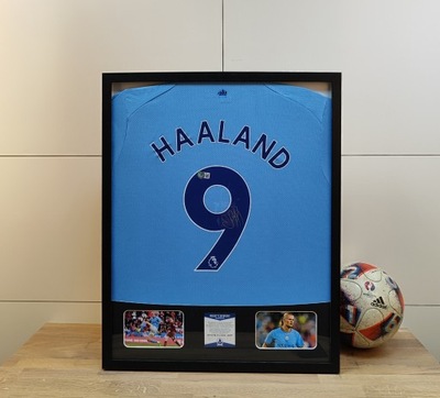 Haaland, Manchester City - koszulka z autografem w ramie od 1zł! (zag)