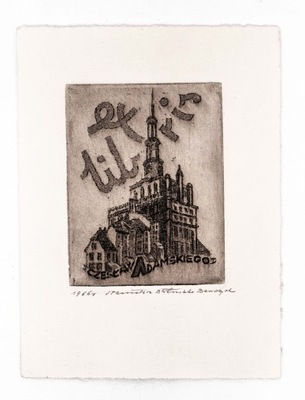 STARA GRAFIKA, EXLIBRIS CZESŁAW ADAMSKI, RATUSZ POZNAŃ 1966