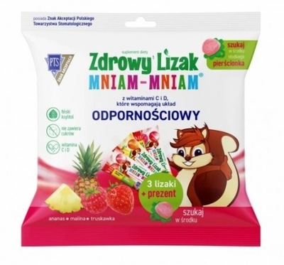 Zdrowy Lizak Mniam-Mniam z witaminami C i D, 3 sztuki