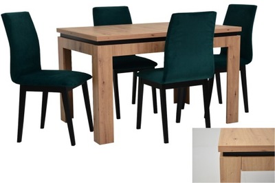 Zestaw stół rozkładany i 4 krzesła tapicerowane