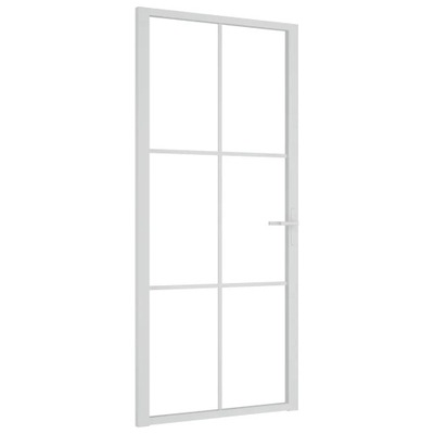 Drzwi wewnętrzne, 93x201,5 cm, białe, szkło ESG