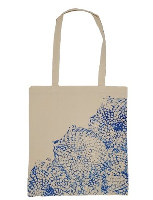 RĘCZNIE MALOWANA BAWEŁNIANA TORBA NA RAMIĘ KORONKA