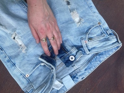 Spodnie jeans H&M dziury rurki skinny 26