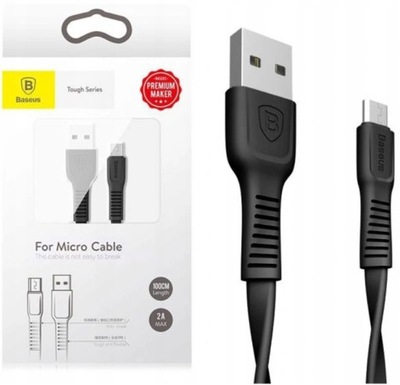 Kabel USB - micro USB Baseus 1 m czarny płaski