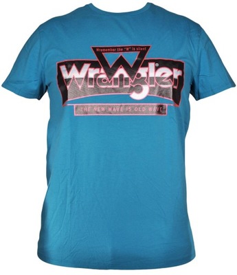WRANGLER t-shirt męski S/S blue RINGER TEE L W40