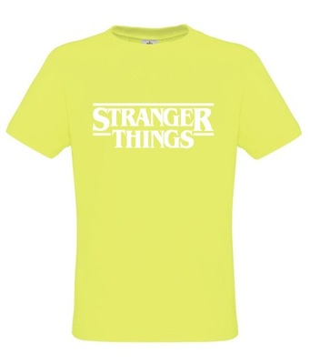 STRANGER THINGS Koszulka MĘSKA FLUO Yellow L