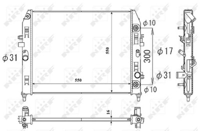 NRF 53851 CHLODNICA, SISTEMA DE REFRIGERACIÓN DEL MOTOR  