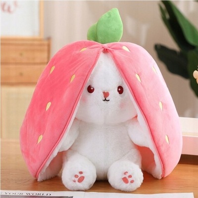 35cm Carrot Strawberry Turn Into Bunny Plush Toy